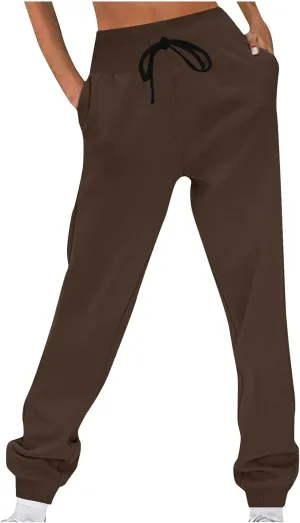 Jogger Sweatpants for Women Fleece Lined Track Pants Warm Winter Pants Baggy Casual Pants High Waisted Lounge Pants