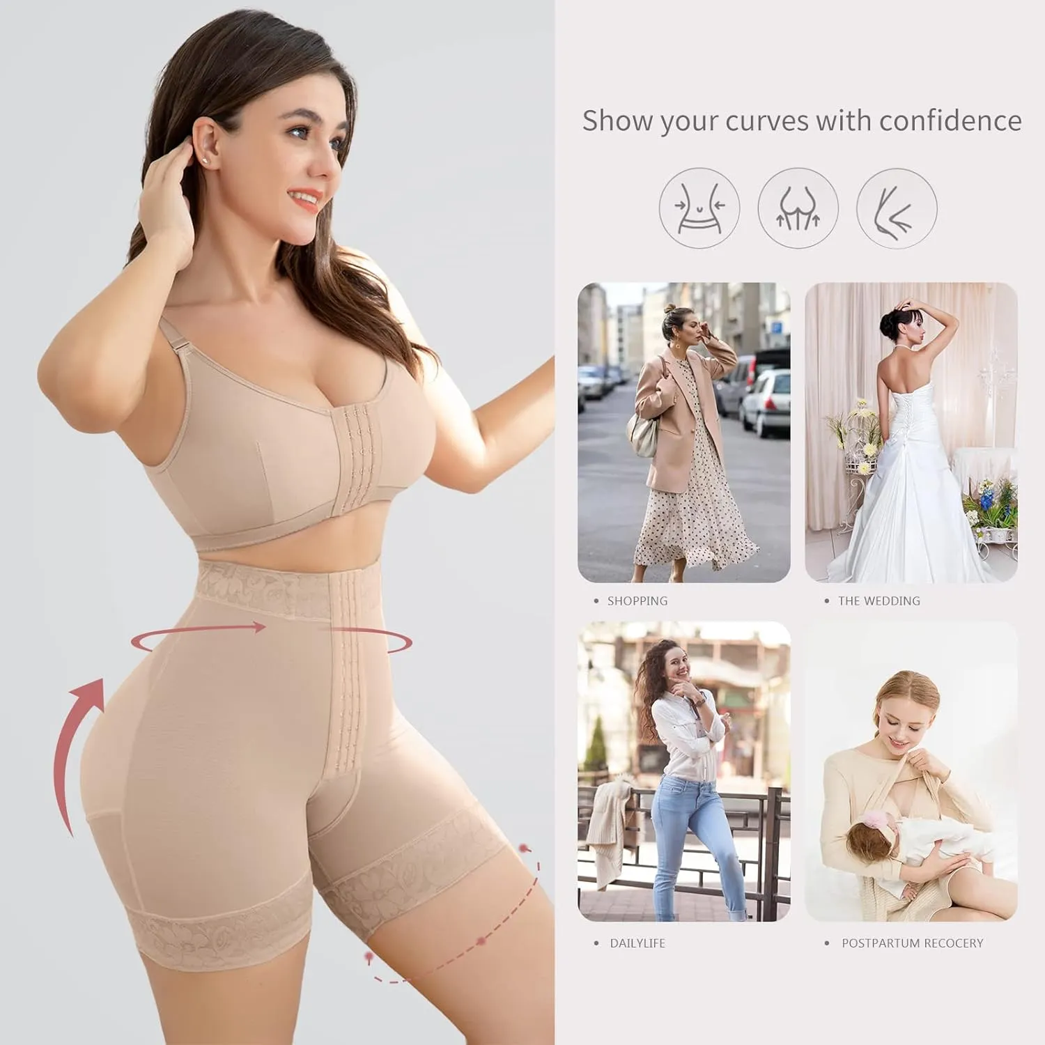 JOSHINE Shapewear for Women Tummy Control Body Shaper Shorts Butt Lifter Panties High Waisted Underwear Slimming Panties