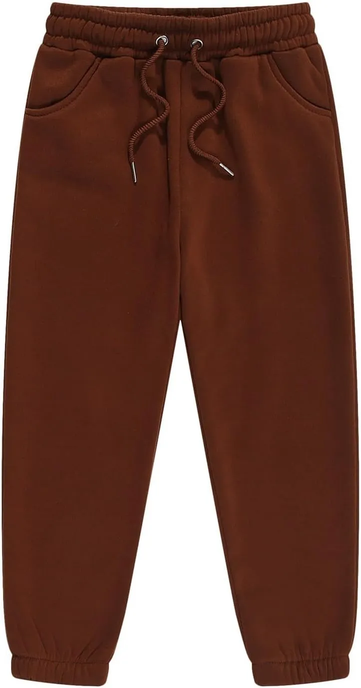 Kids Boys Jogger Pants Toddler Boys' Drawstring Elastic Waist Cotton Solid Pants Casual Sweatpants 1PCS