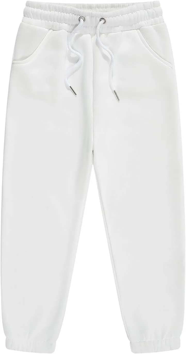 Kids Boys Jogger Pants Toddler Boys' Drawstring Elastic Waist Cotton Solid Pants Casual Sweatpants 1PCS