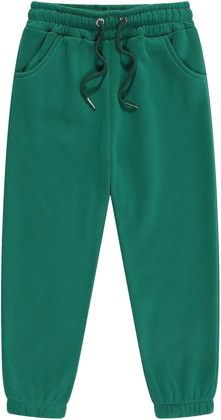 Kids Boys Jogger Pants Toddler Boys' Drawstring Elastic Waist Cotton Solid Pants Casual Sweatpants 1PCS