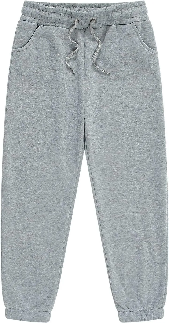 Kids Boys Jogger Pants Toddler Boys' Drawstring Elastic Waist Cotton Solid Pants Casual Sweatpants 1PCS