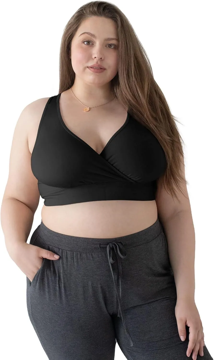 Kindred Bravely French Terry Nursing Bra for Breastfeeding and Sleep, Racerback Crossover, Soft and Stretchy Maternity Bra