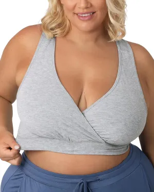 Kindred Bravely French Terry Nursing Bra for Breastfeeding and Sleep, Racerback Crossover, Soft and Stretchy Maternity Bra