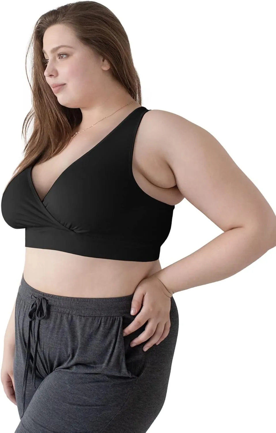 Kindred Bravely French Terry Nursing Bra for Breastfeeding and Sleep, Racerback Crossover, Soft and Stretchy Maternity Bra