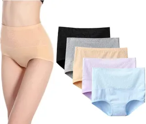 Kinyanco High Waist Tummy Control Panties for Women, Cotton Underwear No Muffin Top Shapewear Brief Panties