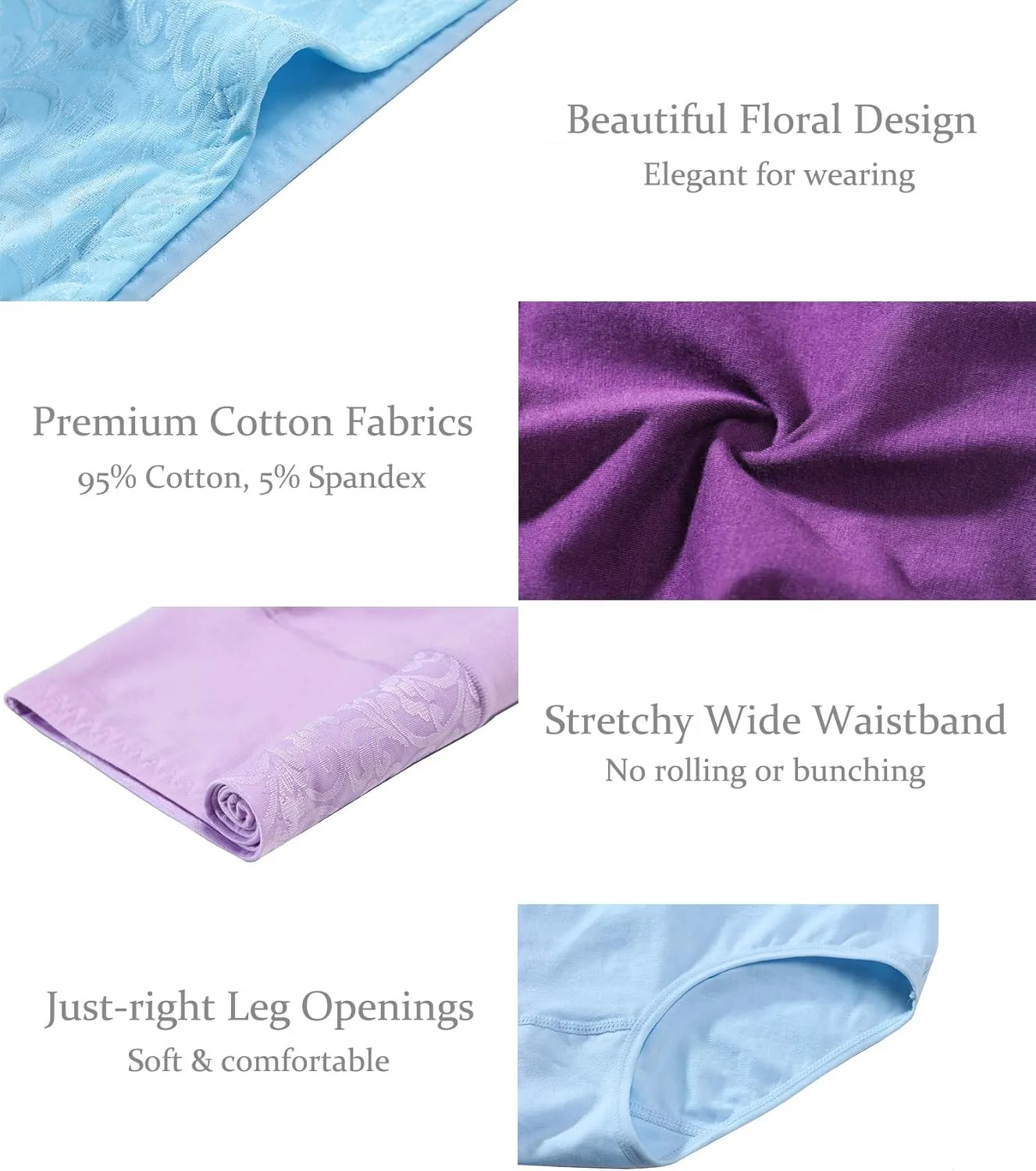 Kinyanco High Waist Tummy Control Panties for Women, Cotton Underwear No Muffin Top Shapewear Brief Panties