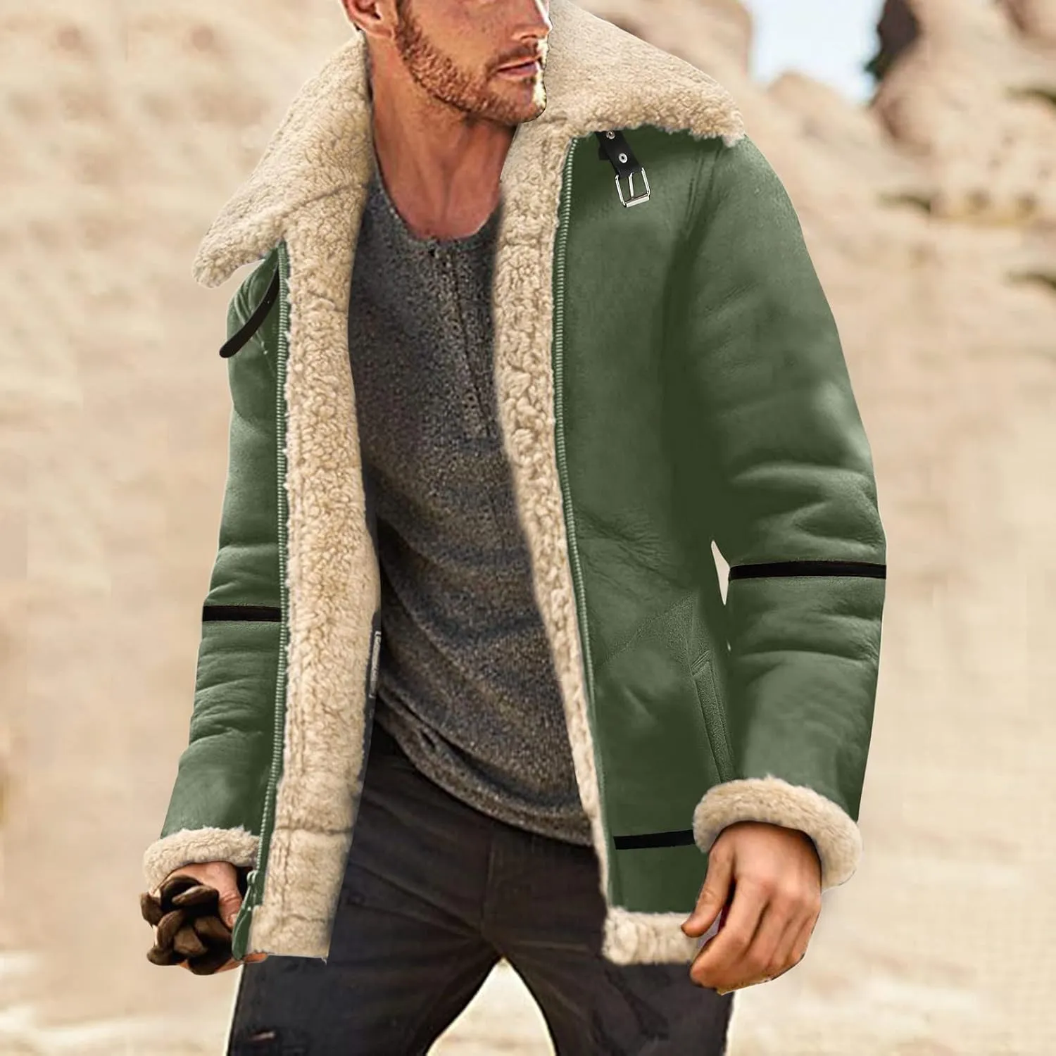 LCMTWX Mens Coats Cottonpadded Jacket Stand Collar Knitted Splice Sweater Coat Casual Cardigan Stylish Outwear Jackets