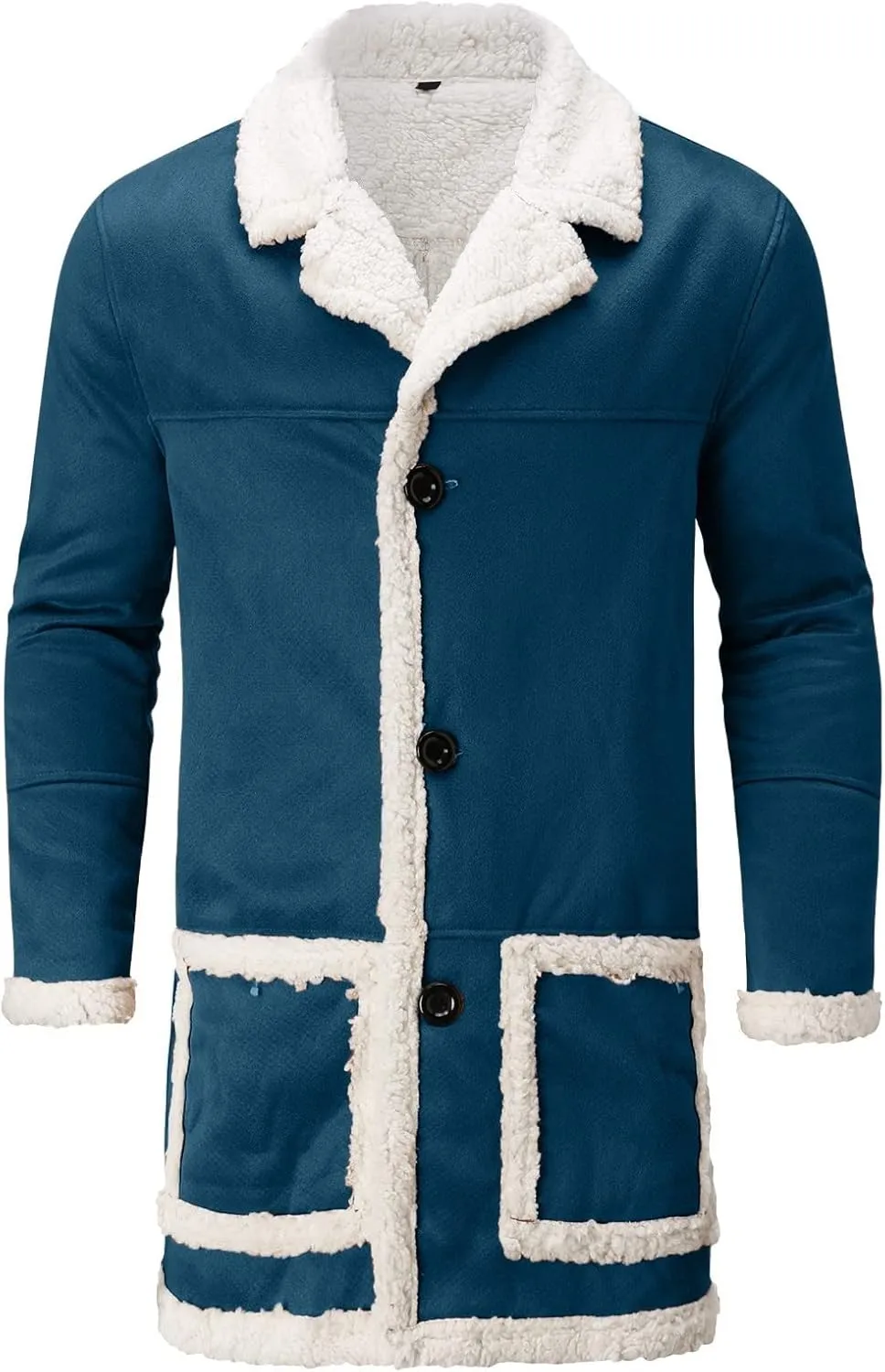 LCMTWX Mens Jackets Cardigan Coat Solid Color Buttons Coat Jacket Wool Long Sleeve Warm Coat Turn-down Collar Coat Men's