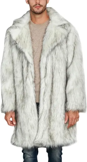 LCMTWX Mens Winter Coats Outerwear Single-breasted Solid Color Lapel Long Sleeve Coat Cardigan Plush Long Coat Mens Coats