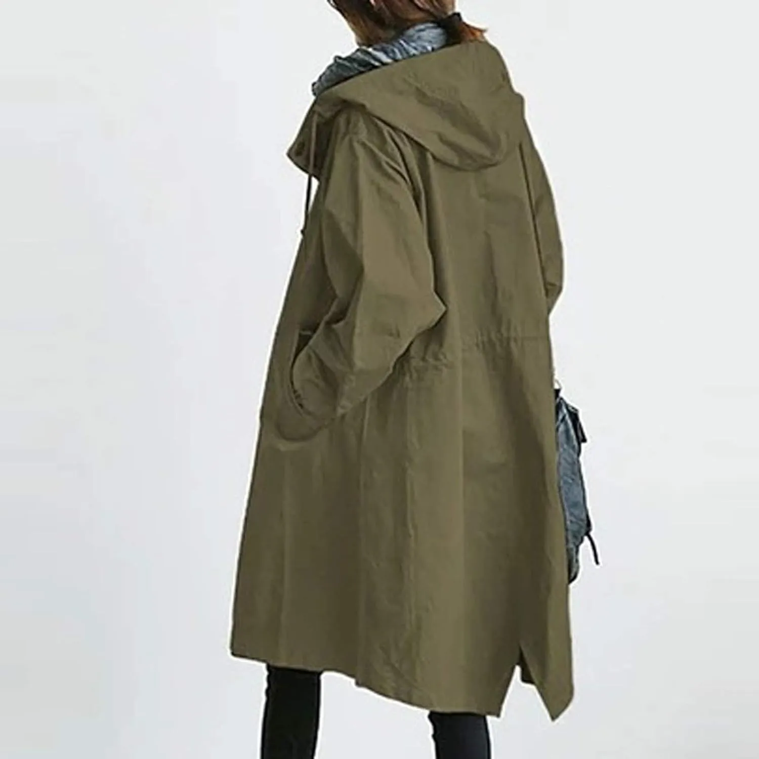 LCMTWX Trench Coat for Women 2023 Outwear Womens Elegant Windbreaker Wild Winter Women's Coat Black Trench Coat Women