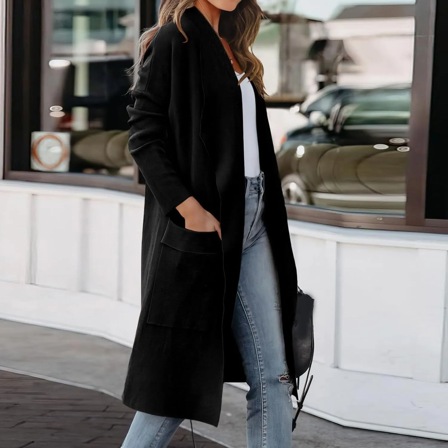 LCMTWX Trench Coat for Women 2023 Outwear Womens Elegant Windbreaker Wild Winter Women's Coat Black Trench Coat Women