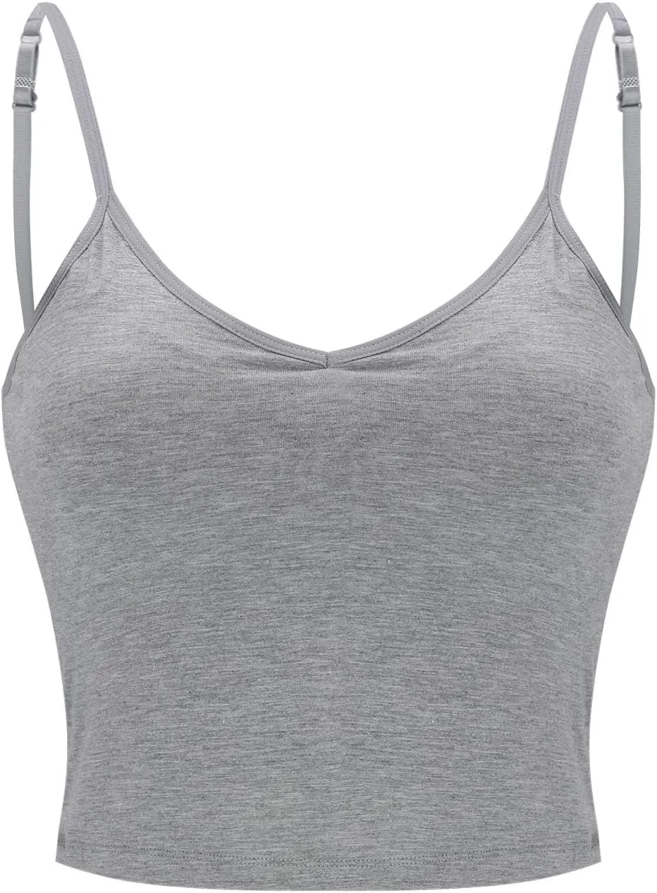 LCMTWX White Tank Top Woman With Built In Bra Padded Undershirts Cotton Camisole Vest Top Plus Size Tank Tops For Women
