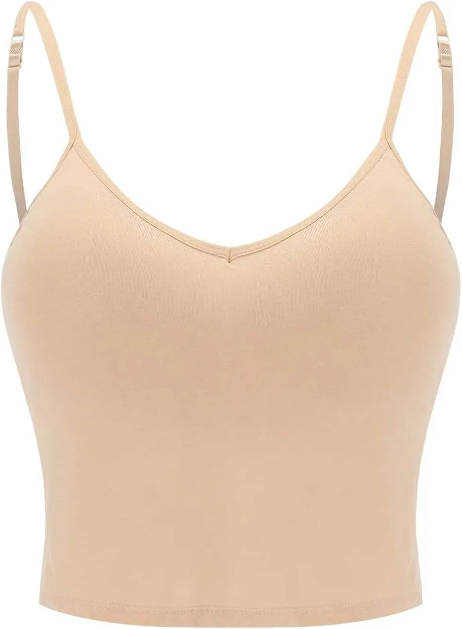 LCMTWX White Tank Top Woman With Built In Bra Padded Undershirts Cotton Camisole Vest Top Plus Size Tank Tops For Women