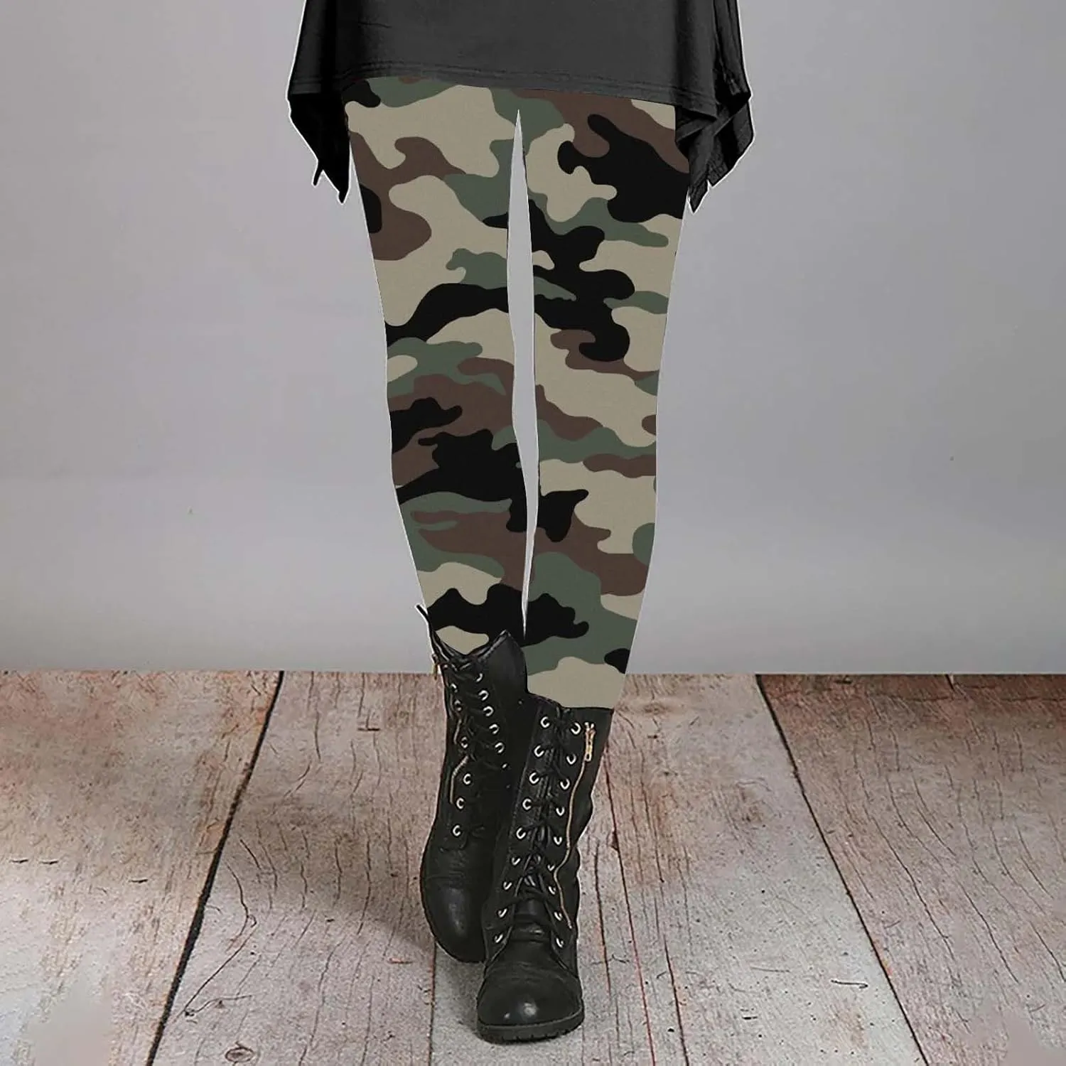 LCMTWX Womens Leggings with Pocket Leggings Artistic Printed Soft Stretchy Pants for Women Soft Athletic Tummy Control
