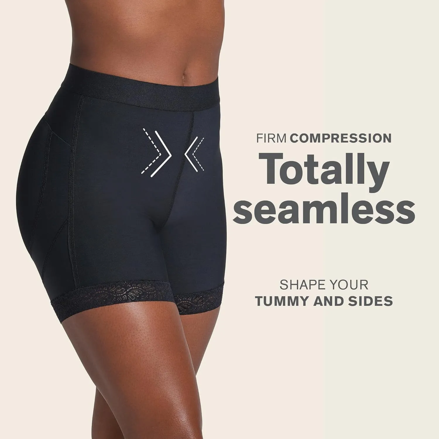 Leonisa Shapewear Shorts for Women, Mid-Rise Shaper Shorts with Tummy Control and Butt Lifter Support