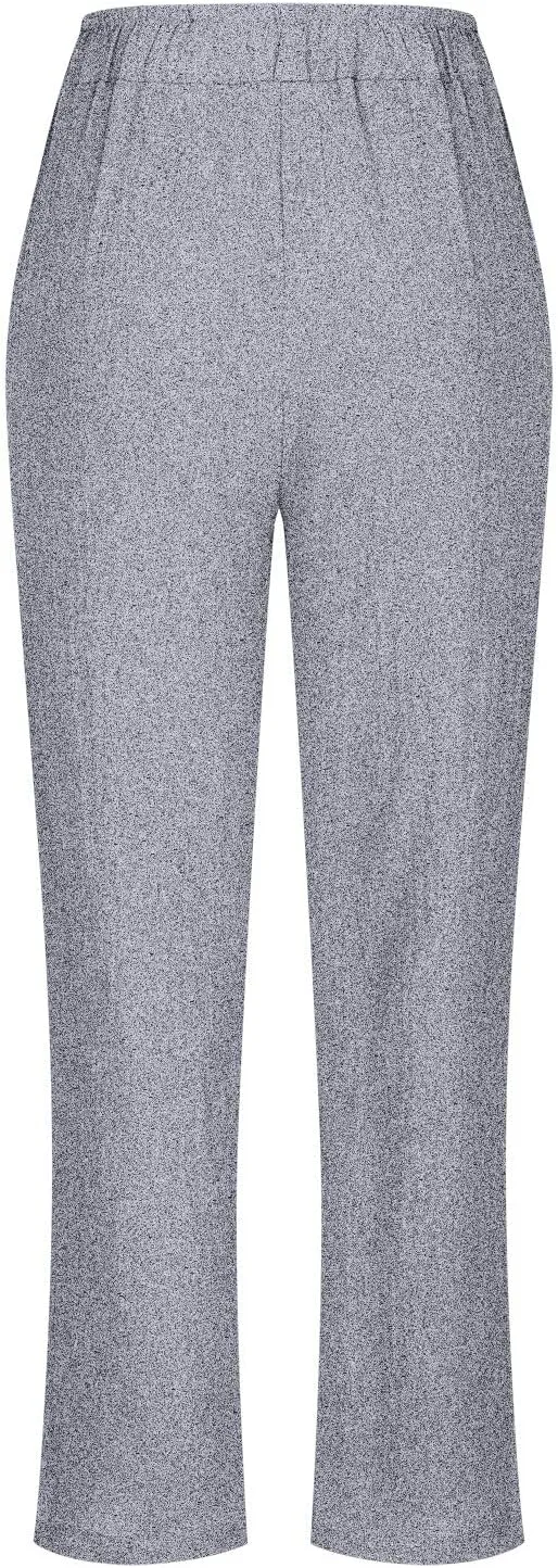 Linen Pants for Women Dressy Summer Straight Leg Pants Boho Cotton Linen Beach Vacation Lounge Trousers with Pockets