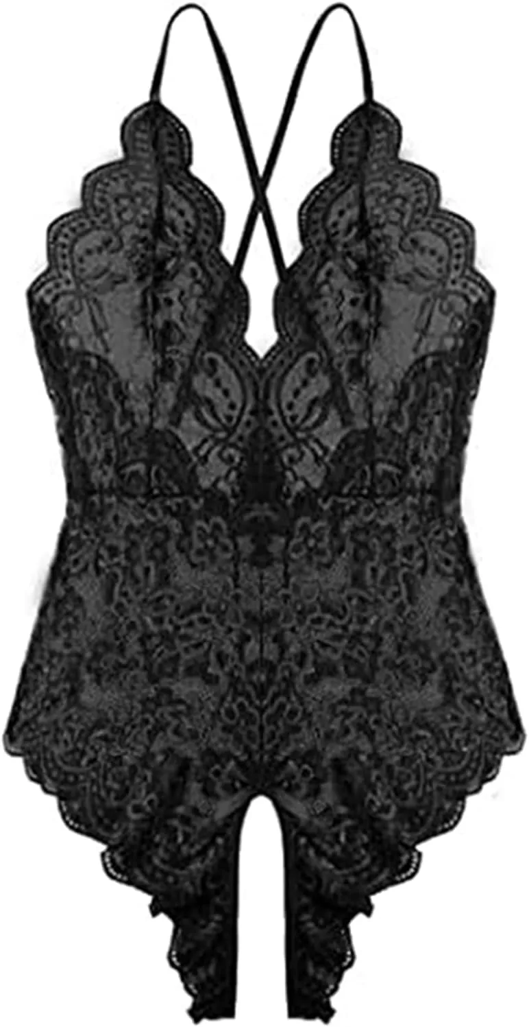 Lingerie for Women Sets with Garter Belt Lingerie Sleepwear Lingerie Teddy Bodysuit Floral Fishnet Lace