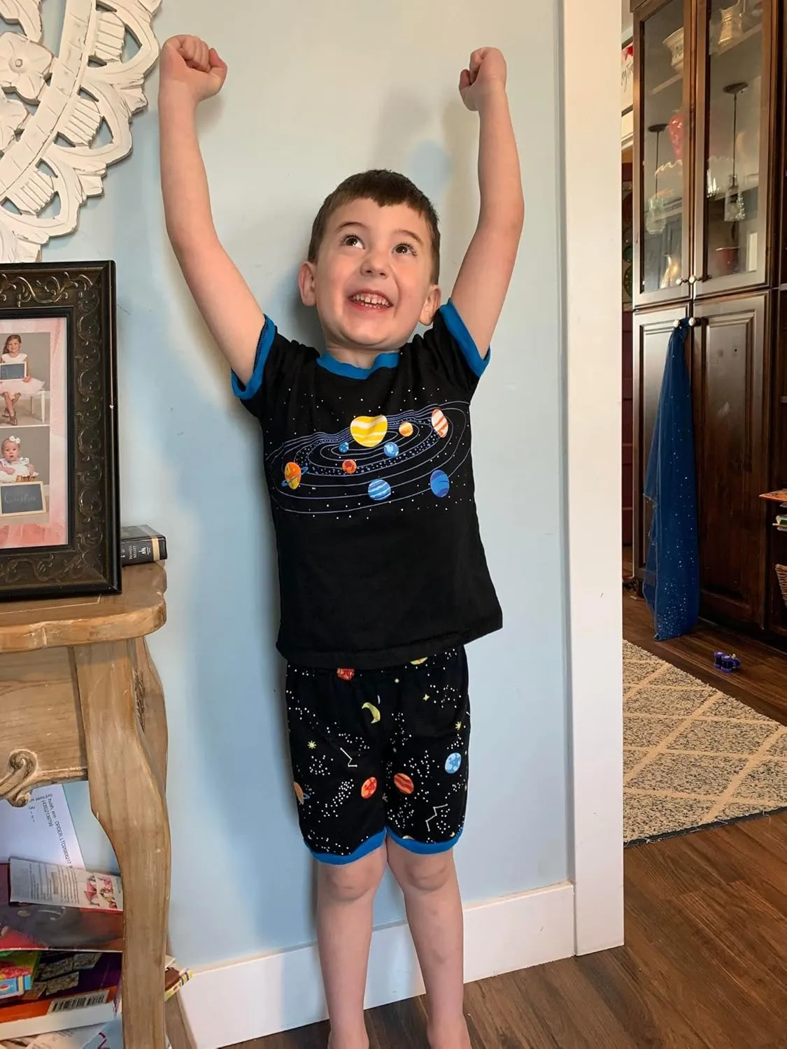 Little Boys Short Set Pajamas for Boys 100% Cotton Toddler Train Dinosaur Sleepwear Summer Clothes Size 2-7T