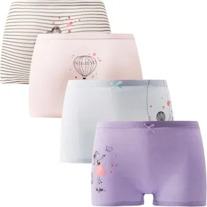 Little Girls Cotton Boy Shorts Toddler Panties Baby Princess Underwear (Pack of 4)