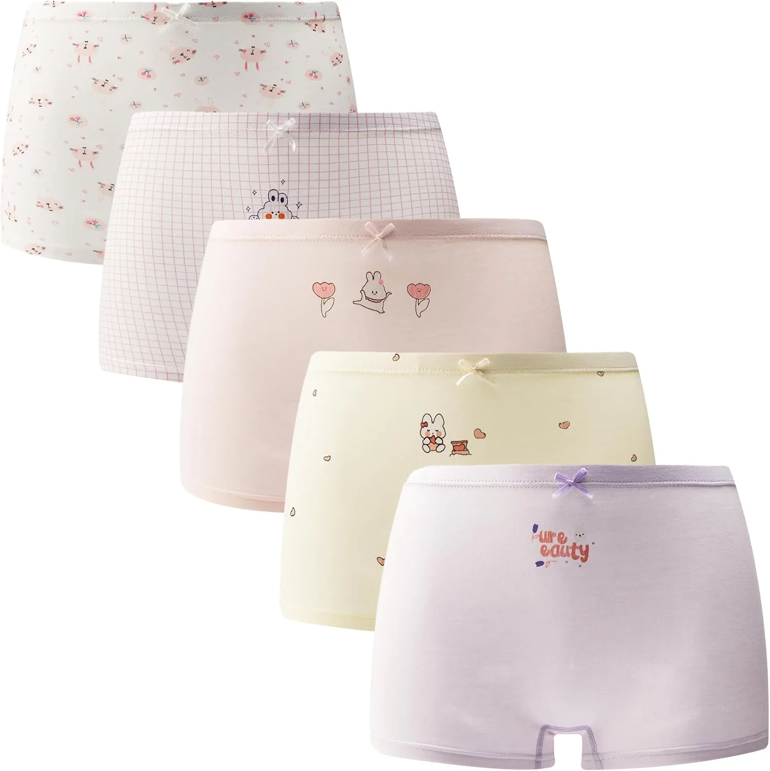 Little Girls Cotton Boy Shorts Toddler Panties Baby Princess Underwear (Pack of 4)