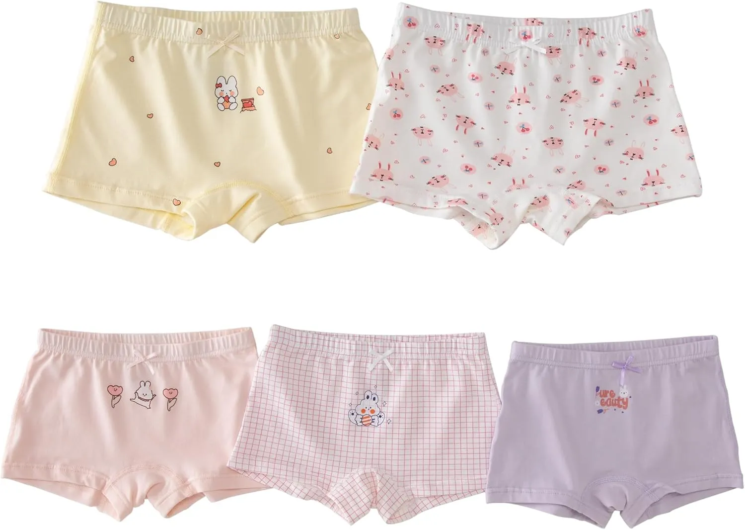 Little Girls Cotton Boy Shorts Toddler Panties Baby Princess Underwear (Pack of 4)