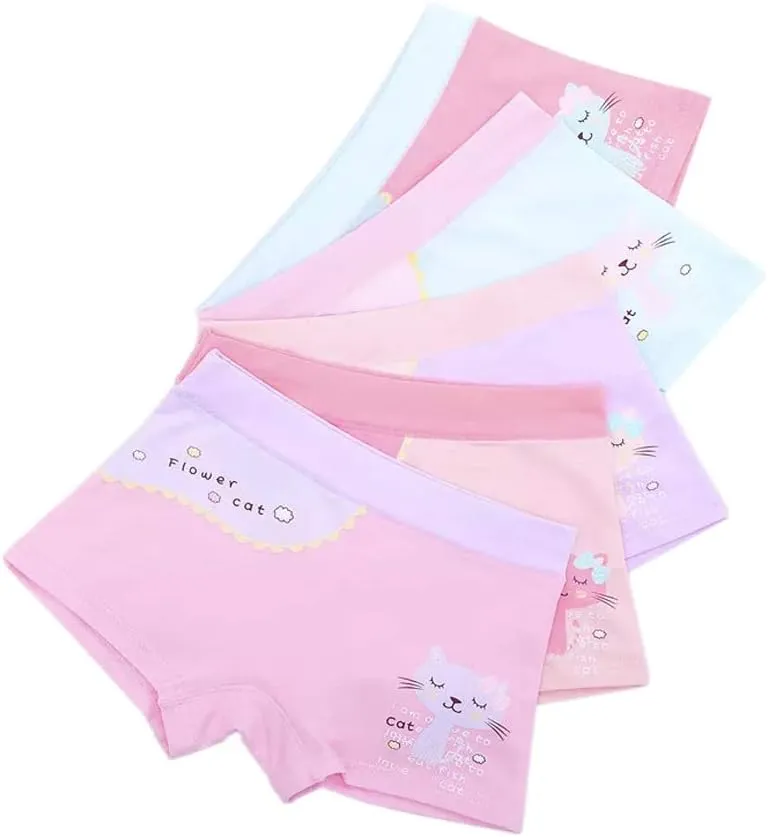 Little Girls Cotton Boy Shorts Toddler Panties Baby Princess Underwear (Pack of 5)