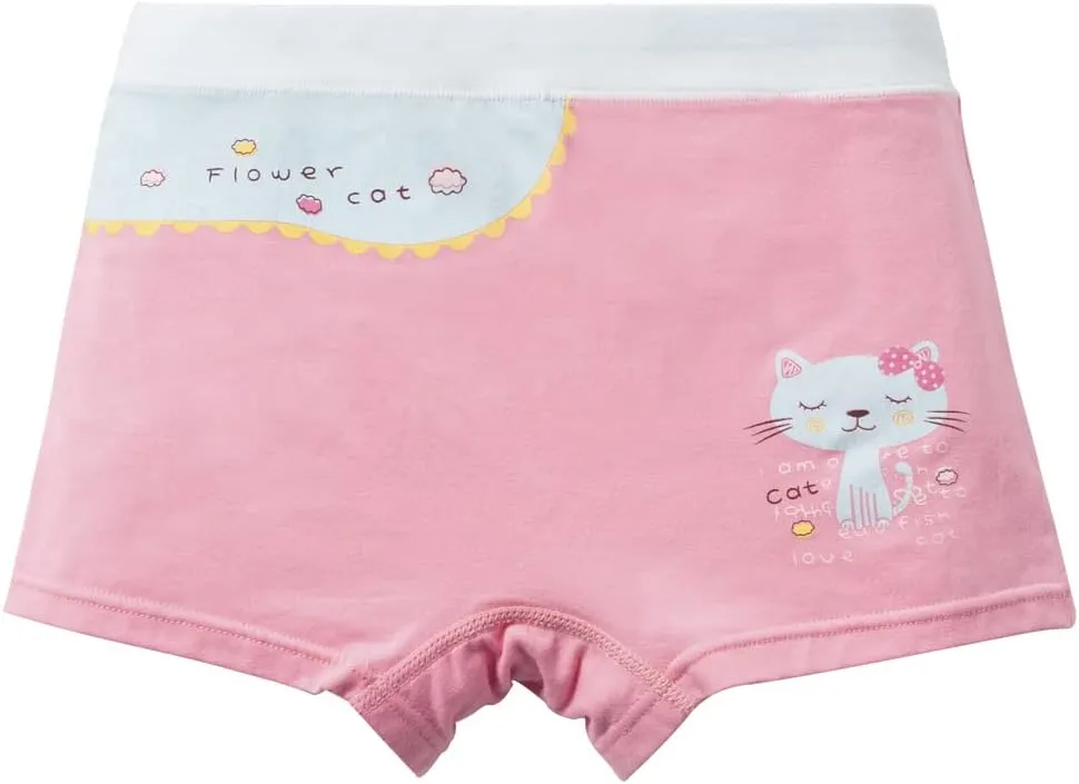 Little Girls Cotton Boy Shorts Toddler Panties Baby Princess Underwear (Pack of 5)