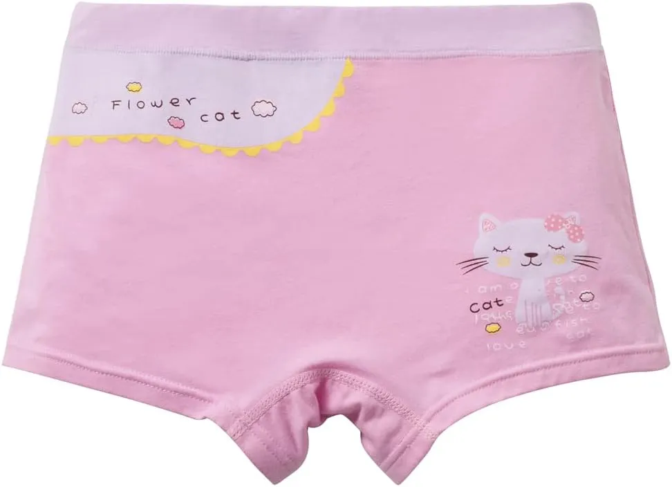 Little Girls Cotton Boy Shorts Toddler Panties Baby Princess Underwear (Pack of 5)