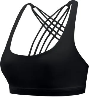 Longline Sports Bras for Women Shockproof Cross Back Strappy Sports Bra Quick Dry Wireless Padded Yoga Workout Bra