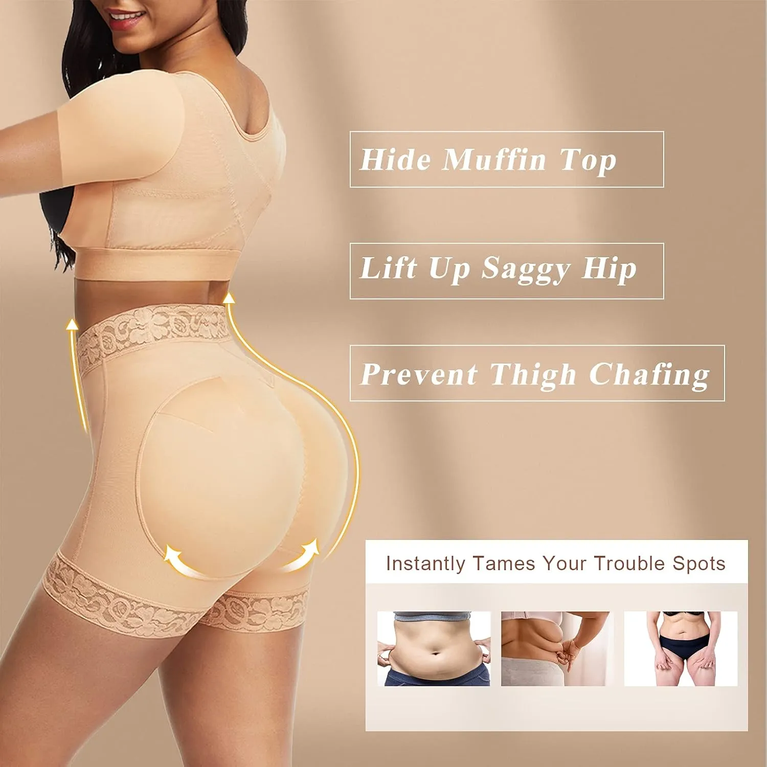 Lover-Beauty Butt Lifter Panties Faja Shorts Hip Enhancer Tummy Control Butt Lifting Shapewear
