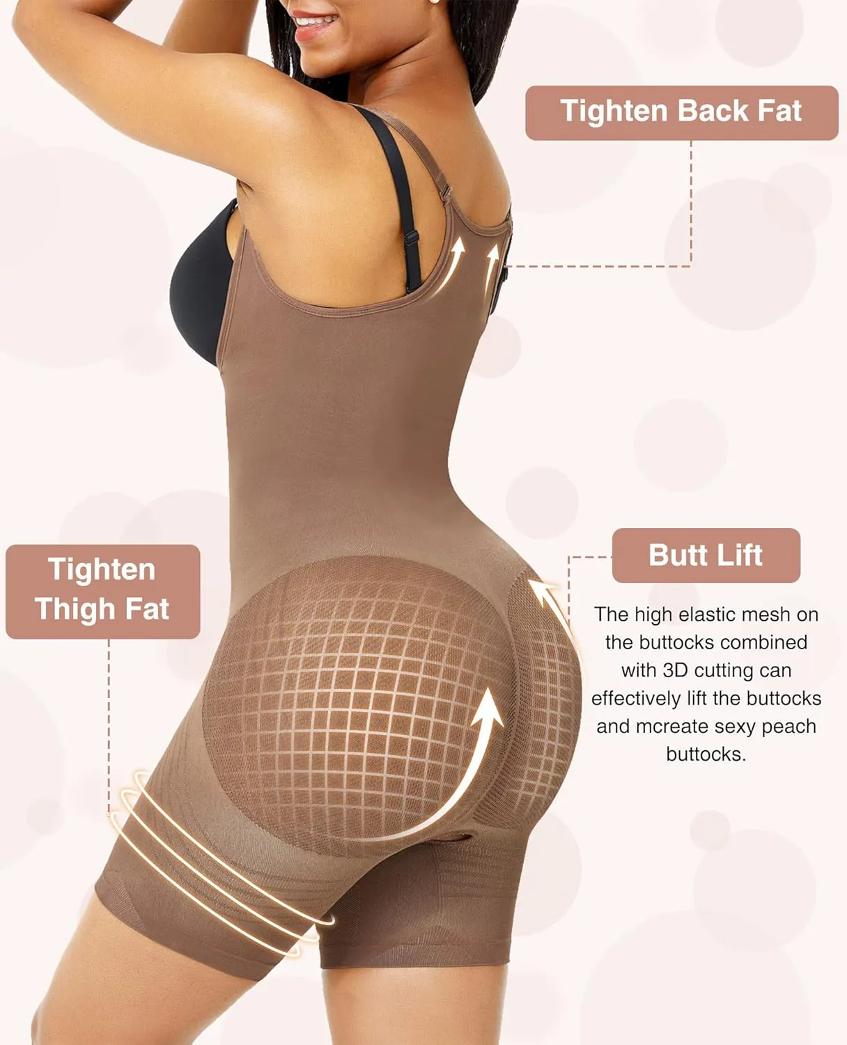 Lover-Beauty Women's Shapewear Tummy Control Bodysuit Open Bust Butt Lifting Body Shaper