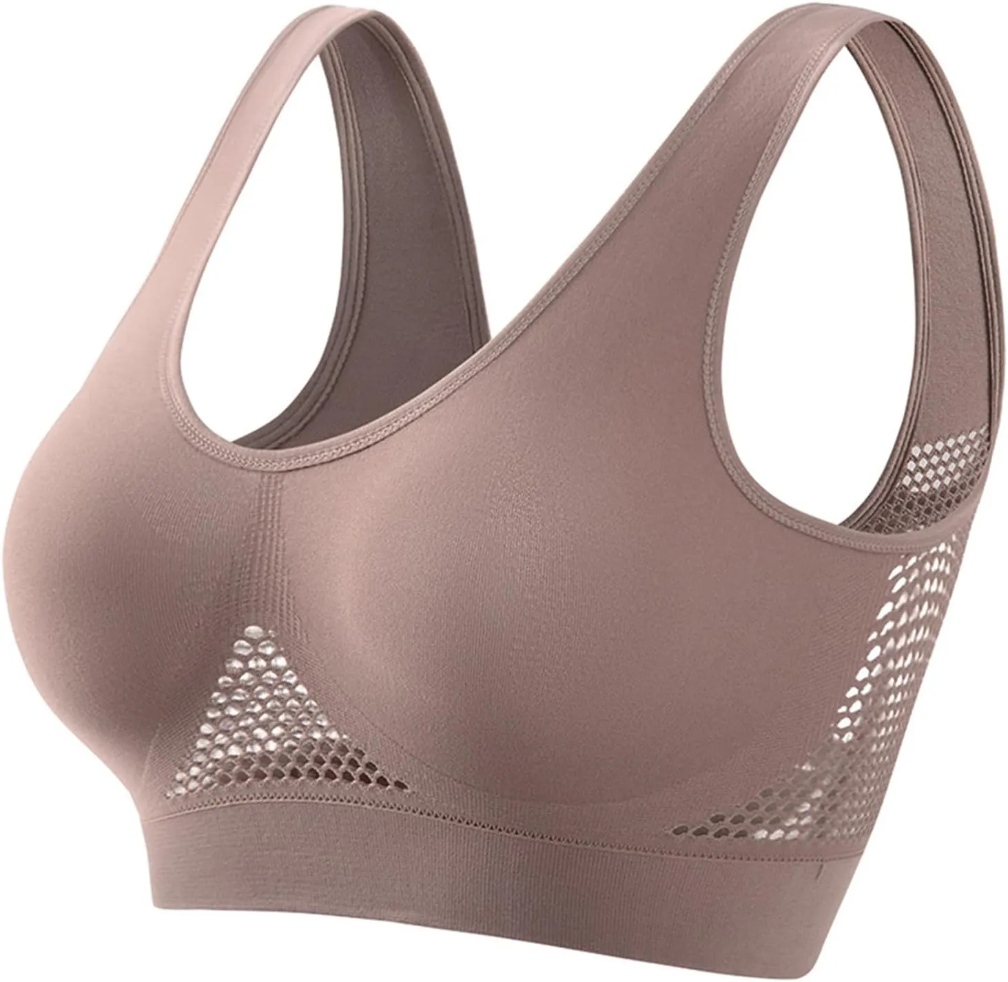 LRMQS Sports Bras for Women Plus Size Breathable Seamless Stretchy Push up Padded Bralettes Workout Yoga Gym Underwear Bra