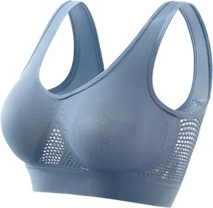LRMQS Sports Bras for Women Plus Size Breathable Seamless Stretchy Push up Padded Bralettes Workout Yoga Gym Underwear Bra