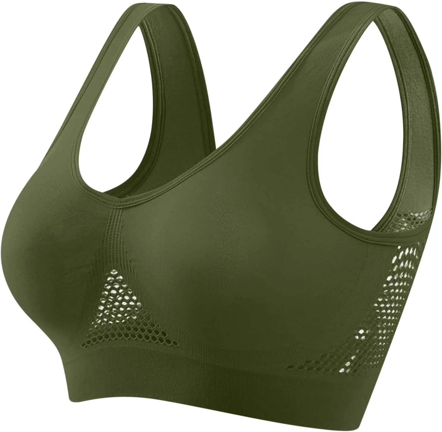 LRMQS Sports Bras for Women Plus Size Breathable Seamless Stretchy Push up Padded Bralettes Workout Yoga Gym Underwear Bra
