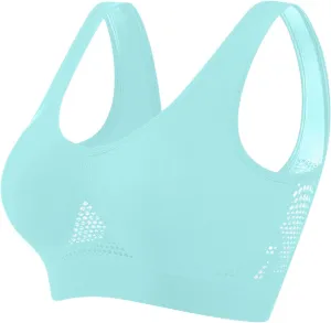 LRMQS Sports Bras for Women Plus Size Breathable Seamless Stretchy Push up Padded Bralettes Workout Yoga Gym Underwear Bra
