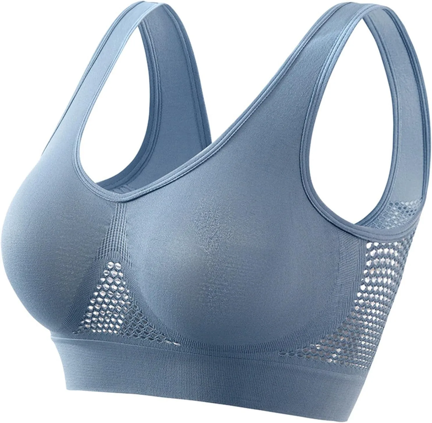 LRMQS Sports Bras for Women Plus Size Breathable Seamless Stretchy Push up Padded Bralettes Workout Yoga Gym Underwear Bra