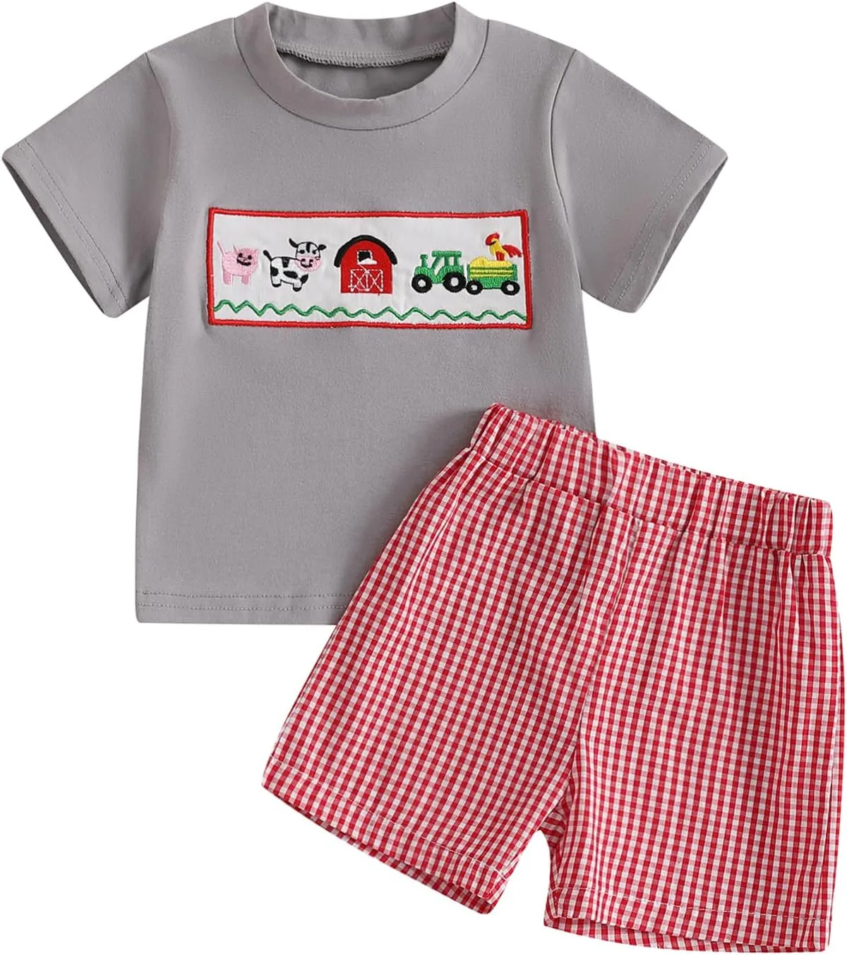 Madjtlqy Toddler Baby Boy Summer Clothes Short Sleeve T Shirt Top Casual Shorts Set Cute Infant Boys Shorts Set