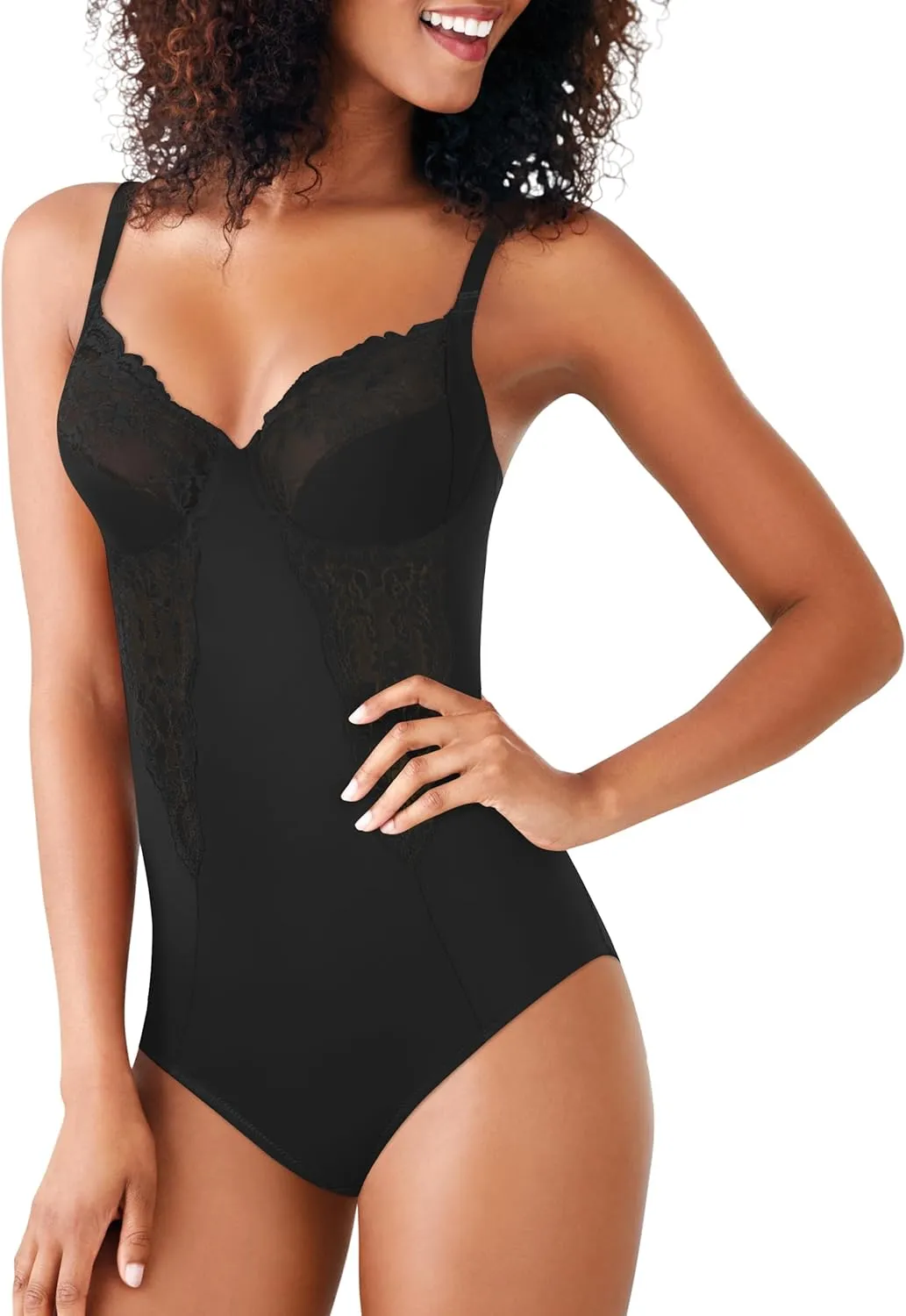 Maidenform Women's Shapewear Tummy Control Bodysuit, Built-In Underwire Bra, Ultra Firm Control Shapewear for Women