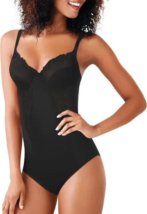 Maidenform Women's Shapewear Tummy Control Bodysuit, Built-In Underwire Bra, Ultra Firm Control Shapewear for Women