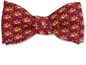 Men's Bicycles Self-Tie Silk Bow Tie in Red, Made in USA