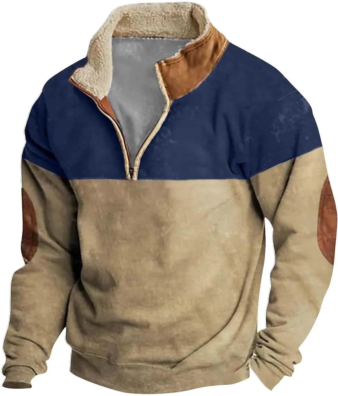 Mens Corduroy Sweatshirt Country Sweatshirts Thermal Warm Sweater Casual Loose Lapel Collar Fit Casual Jacket Coats