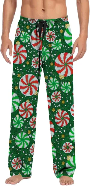 Mens Flannel Pajama Pants Pants Pajama Pants with Drawstring and Pockets Family Christmas Pajamas Blue Plaid Pajama