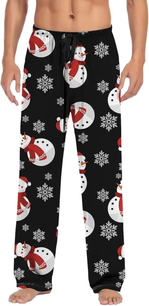 Mens Flannel Pajama Pants Pants Pajama Pants with Drawstring and Pockets Family Christmas Pajamas Blue Plaid Pajama