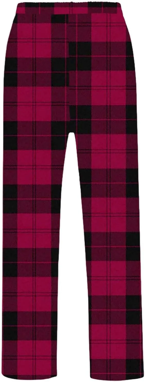 Mens Plaid Casual Pants 3D Printed Drawstring Elastic Waist Pajama Lounge Pants Big and Tall Checkered Trousers