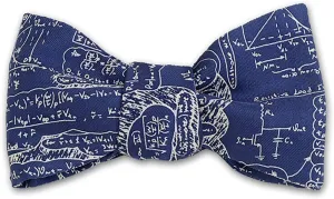 Men's Scientific Formulas Self-Tie Silk Bow Tie in Blue, Made in USA