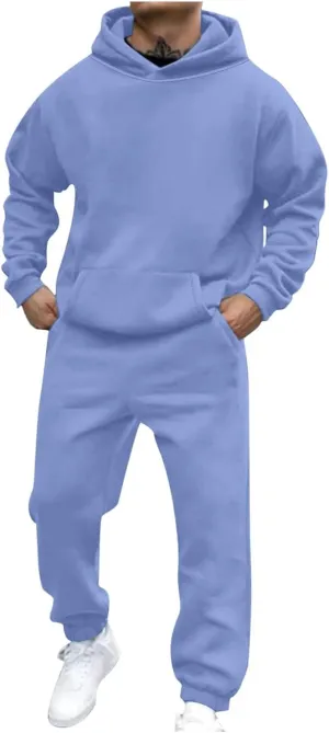Men's Tracksuit 2 Piece Athletic Sweatsuits Sets Hooded Pullover and Elastic Waist Pants Casual Jogging Outfits