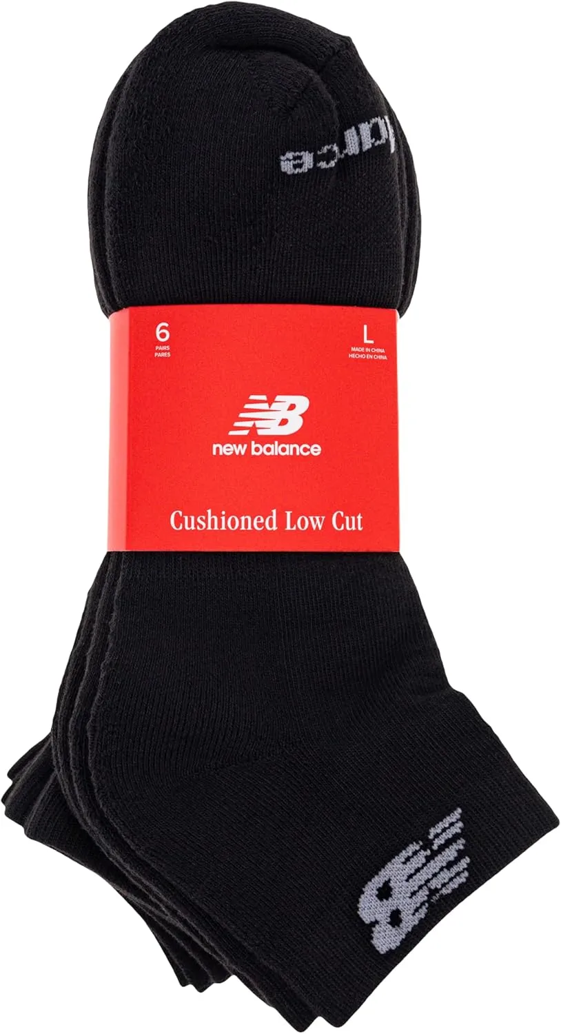 New Balance Women's Performance Cushioned Low Cut Socks-6 & 12 Pairs-Moisture Wicking
