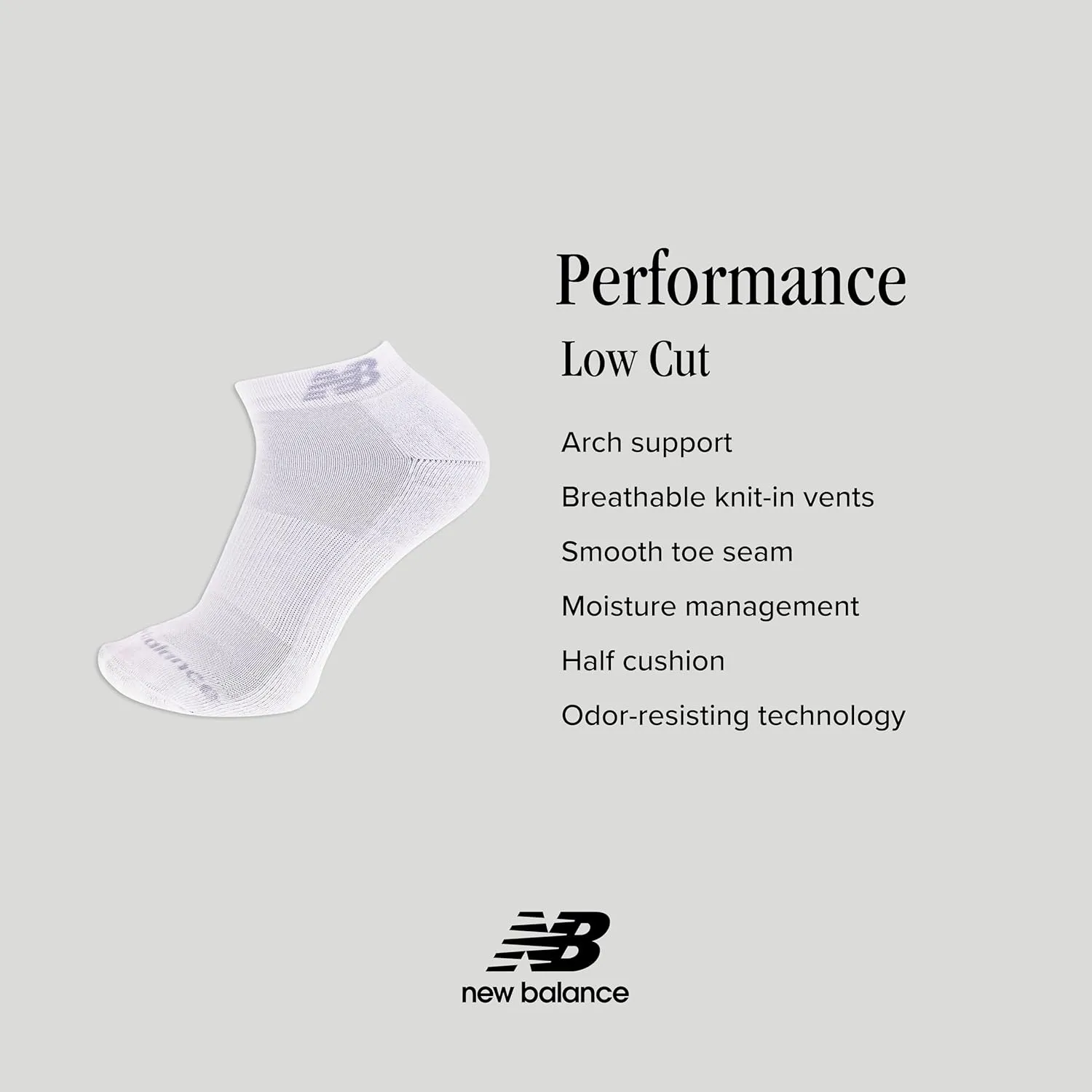 New Balance Women's Performance Cushioned Low Cut Socks-6 & 12 Pairs-Moisture Wicking
