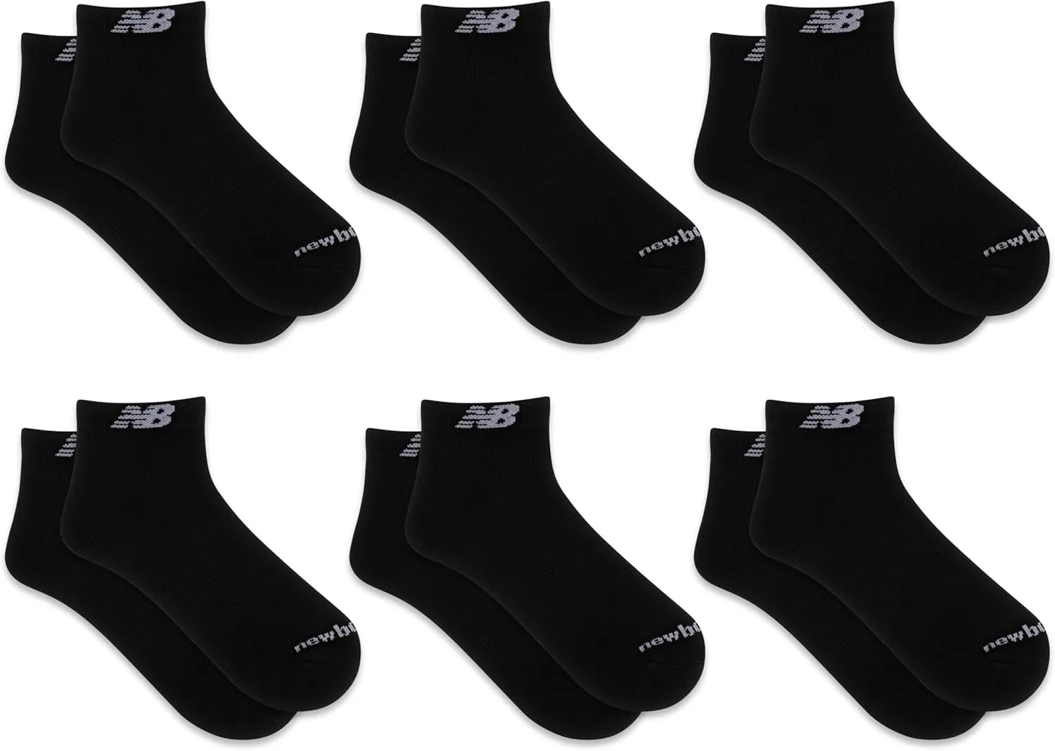 New Balance Women's Performance Cushioned Low Cut Socks-6 & 12 Pairs-Moisture Wicking